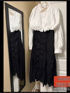 Black Women's Maxi Skirt - Elegant Ruched Design